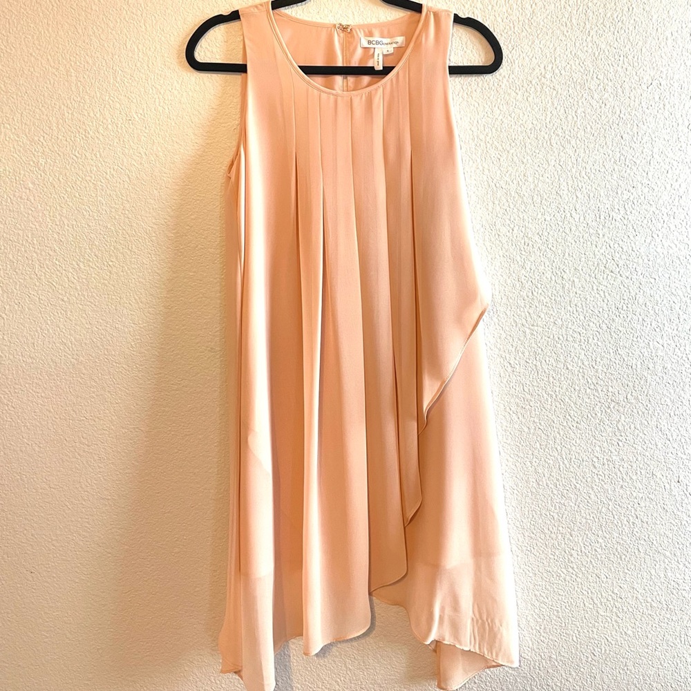 BCBG cream colored dress.